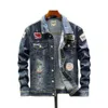 Nouveau Top Printemps et Automne Arms Badge Hommes Blue Stone Mill Denim Jacket vestes en cuir marque Hommes styles jaqueta moto