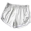 Kvinnors shorts kvinnor flickor satin sport sommar siden smal strand avslappnad vit egde hem pyjamas bottnar