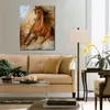 Contemporary Abstract Painting Running Horse Handmade Canvas Art for Sitting Room Decor