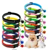 Adjustable Nylon Dog Collars Pet Collars with Bells Charm Necklace Collar for Little Dogs Cat Collars Pet Supplies Acessorios GC2182