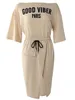 Sukienki plus wielkości LW w rozmiarze drukowania litera sznurka wysoka rozdzielni sukienki letnia streetowe sukienki dla kobiet elegancka sukienka maxi 230620