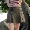 تنورات تنورات Y2K Grunge Denim Skirt Patchwork Summer Awardwear Vintage Zipper High High Weriist with Star Pattern