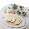 Cuisines Jouer Nourriture Thé Partie Vaisselle En Bois Artisanat Jouet Cuisine Faire semblant De Jouer Ensemble pour Tout-Petits Enfants Cadeau D'anniversaire Favorise Cuisine Jouets Cadeau 230619