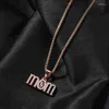 Hänge halsband hiphop 5a cz sten stenlagd bling is ut små fötter mamma hängen för män kvinnor unisex familj charm smycken