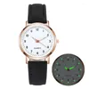 Wristwatches Drop Clock For Women Luminous Arabic Numbers Watches Luxury Ladies Leather Quartz Relogio Feminino