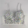 Kvinnors tankar sexiga bling strass nit