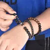 Braccialetti con ciondoli Fashion Vulcano Stone Beaded For Men Women Cross Design Hip Hop Punk Jewelry Bracelet 2023 Regali di compleanno