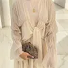 Ethnische Kleidung Ramadan Eid Tunika Puffärmel Strickjacke Muslim Abayas Kimono Musulmane Dubai Mode Muslimisches Kleid Arabischer Gottesdienst wy701 230620