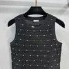 Débardeurs pour femmes Camis Designer Été Nouvelle célébrité Style Doux Tempérament Travail lourd Perles clouées Simple Mode Polyvalent Tricoté Débardeur pour femmes KATR