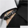 Цепные мужские винтажные якорные кожаные браслетные браслет mtilayer манжета -манжета веревочный браслет Черный шнур запясть