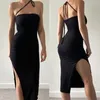 Sıradan elbiseler kadın korse dantel bodycon elbise moda çizme sling seksi bölünmüş bayanlar gece için gece dışarı