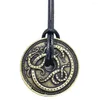 Pendentif Colliers Viking Runes Amulette Talisman Norse Dragon Protection Bijoux Corde Chaîne Collier