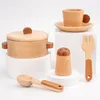 Kitchens Play Food Children's Natural Wood Color Preschool Toys Fruits And Vegetables Simulation Play House Kitchenware Cognitive Wooden Toys Gifts 230619