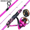 Rod Reel Combo Sougayilang Portable 5 Sections Fiskestav och 1000 -3000 -serien Spinning Reel Combo med flätad fiskelinje Fisihing Set 230619