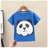 T-shirts Children's Short Sleeve Cotton Sequin Color Changing Boys and Girls Baby Tiger Panda Children All-Match Round Neck T-shirt 230619