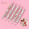 Ferramentas de pontilhar 5Pcs Nail Art Pincel 2 em 1 Pontas duplas Design Ponta Pintura Desenho Escultura Caneta Contas de Cristal Picker Tool 230619