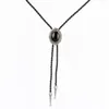 Vlinderdassen Bolo Tie Europese en Amerikaanse mode Pollo ketting Retro legering Sweaterketting Zwarte lange ornamenten