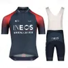 Rowerowe koszulki sety Ineos Team Jersey Set MTB Maillot Summer Cycling Clothing Rower koszule rowerowe