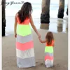 Trajes a juego para la familia Mamá y yo Vestidos para madre e hija Ropa Vestido a rayas para mamá Niños Padres e hijos 230619