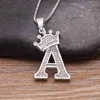 Hanger Kettingen Mode Luxe A-Z Kroon Alfabet Hanger Ketting Neckle Punk Style Lucky Initial Name Sieraden Beste Feest Bruiloft Verjaardagscadeau J230620