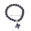 Perlenstränge Armbänder Halbedelstein Merkaba Yoga Perle Heilkristalle Chakra Armband Handgefertigter Schmuck für Frauen Dro Dhdg7