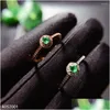 Cluster Rings Kjjeaxcmy Fine Jewelry Natural Emerald 925 Sterling Sier Adjustable Gemstone Women Ring Support Test Classic Drop Deliv Dha3N