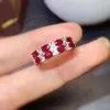 Cluster Ringen Luxe Sieraden Afrikaanse Siver 925 Natuurlijke Ruby Engagement Voor Vrouwen 3 4mm