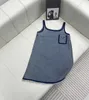 Abiti casual di base designer Summer New Celebrity Style Sweet Temperament Raw Edge Denim Tank Top Dress Women Z3A7