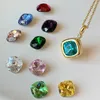 Подвесные ожерелья настроение с 12 камнями красочные хрустальные роды золотой колящий цепь на шею для женщин подарки KCN269