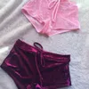 Femmes Shorts Femmes Rose Velours Mode Sexy Moulante Entraînement Flanelle Pantalon Court Feminino Pantalones Mujer Fitness Doux Sportwear 230620