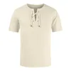 Magliette da uomo Camicia da uomo estiva da uomo Colore puro Colletto a V Maniche corte Magliette da uomo T-shirt da uomo Calzamaglia nera T-shirt da uomo Fitness