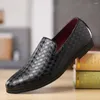 Dress Shoes Brand Italy Handmade Genuine Leather Men Formal Fashion Party Flat Wedding Slip On Oxford For Male Autumn 2023