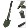 Manual shovel Outdoor Foldable Shovel Multifunctional Carbon Steel Camping Spade with Storage Bag Spatula Engineer Emergency Green 230620