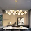 Chandeliers Magic Bean Chandelier Molecular Light Living Room Bedroom Glass Balls Circle Long Tube Lighting