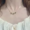 Collares con colgantes, collar de cuentas de Jade de la suerte para mujer, cadena de clavícula de cuello elegante hecha a mano, joyería de moda de tendencia 2023