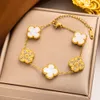 18K Gold Plated Luxury Designer Charm Bracelet Four-leaf Clover Designer Jewelry Elegant Mother-of-Pearl Bracelets For Women High Quality Jewelry No box129