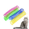 Cat Spring Toy Plastic Colorful Coil Spiral Springs Pet Action breda hållbara interaktiva leksaker Muelle Gato Pet Favor Toy