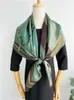 Scarves Green Natural Silk Print Luxury Shawl And Wraps Women All Match Scarf Echarpes Bufanda Hijab Fashion Stole