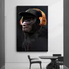 Met Bril En Hoofdtelefoon Grappige Gorilla Wall Art Poster Moderne Highend Home Decor Canvas Schilderij Muurschildering Foto Print Kunstwerk