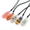 Pendant Necklaces FYSL Copper Spiral Many Color Quartz Stone And Resin Orgone Energy Necklace Water Drop Lucky Jewelry