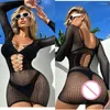 Casual Dresses Sexy Women Mesh Fishnet Bodysuit Net Hollow Pajamas Party Dress Porn Jumpsuit Erotic Ladies Nightclubs Lingerie