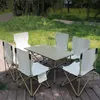 Taşınabilir açık kamp katlanır karbon çelik yumurta rulo masa seyahat bqq kare piknik masası