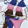 Brei-T-stukken Dames Designer Swimsuit Italië Mode Swimwear Bikini voor sexy bloemenbadende bikini's set past uit eendelige zwempakken S-XL