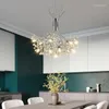 Chandeliers Modern LED Dandelion Chandelier Lighting Nordic Restaurant Pendant Lamps Bedroom Fixtures Dining Room Crystal Hanging Lights