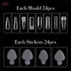 288pcs Kit de moules à ongles double forme avec autocollant en silicone français Moules de système réutilisables pour guides de ligne Outil de manucure 230619