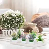 Fleurs séchées Mini plantes artificielles bonsaï petit arbre simulé Pot herbe faux pour maison jardin bureau Table décoration de salle ornements