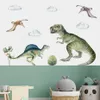 Adesivi murali Jurassic Raptor Tyrannosaurus Dinosaur Adesivo per bambini Acquerello Peel and Stick Decalcomanie Boy Room Interior Home Decor 230619