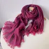 Scarves Japanese Linen Scarf Gray Effect Lovers Art Thin Stretch Shawl Solid Color High-Grade