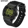 Inne zegarki Sanda Sports Watch Mężczyźni i kobiety Para Wodoodporna wojskowa zegarek wibracje Moda Analog Quartz Electronic Watch 230619