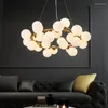 Chandeliers Magic Bean Chandelier Molecular Light Living Room Bedroom Glass Balls Circle Long Tube Lighting